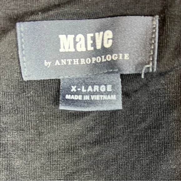 Anthropologie Dress Womens XL Black Maeve Tamera Surplice Minimal Flowy Stretchy - Picture 6 of 7
